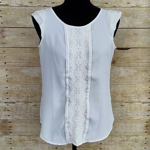 LOFT Factory Petites Eyelet Lace Detail Top